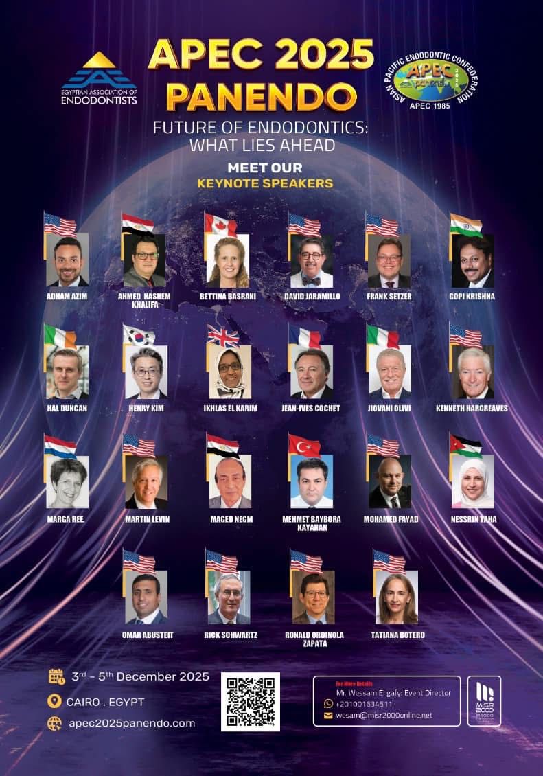 الجمعية المصرية لعلاج جذور الأسنان تنظم النسخة الـ23 من مؤتمر علاج الجذور لدول آسيا والمحيط الهادي بالقاهرة 